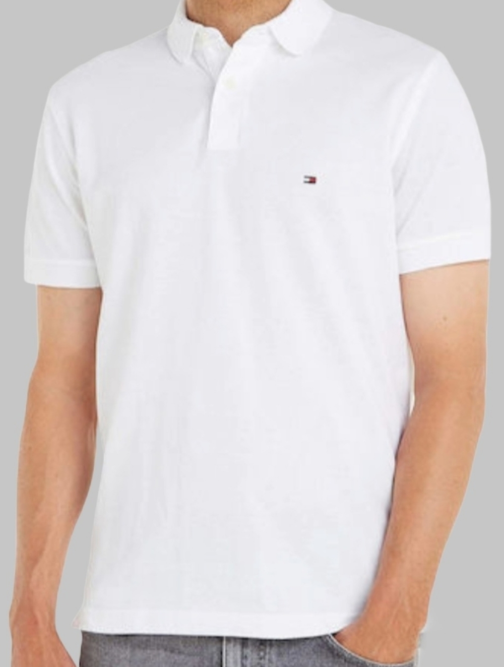 Tommy Hilfiger Custom Fit White Short-Sleeve Polo Men's M